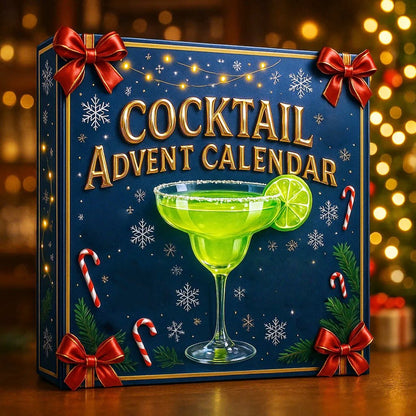 Calendario de adviento festivo de cócteles para cuenta atrás de bebidas