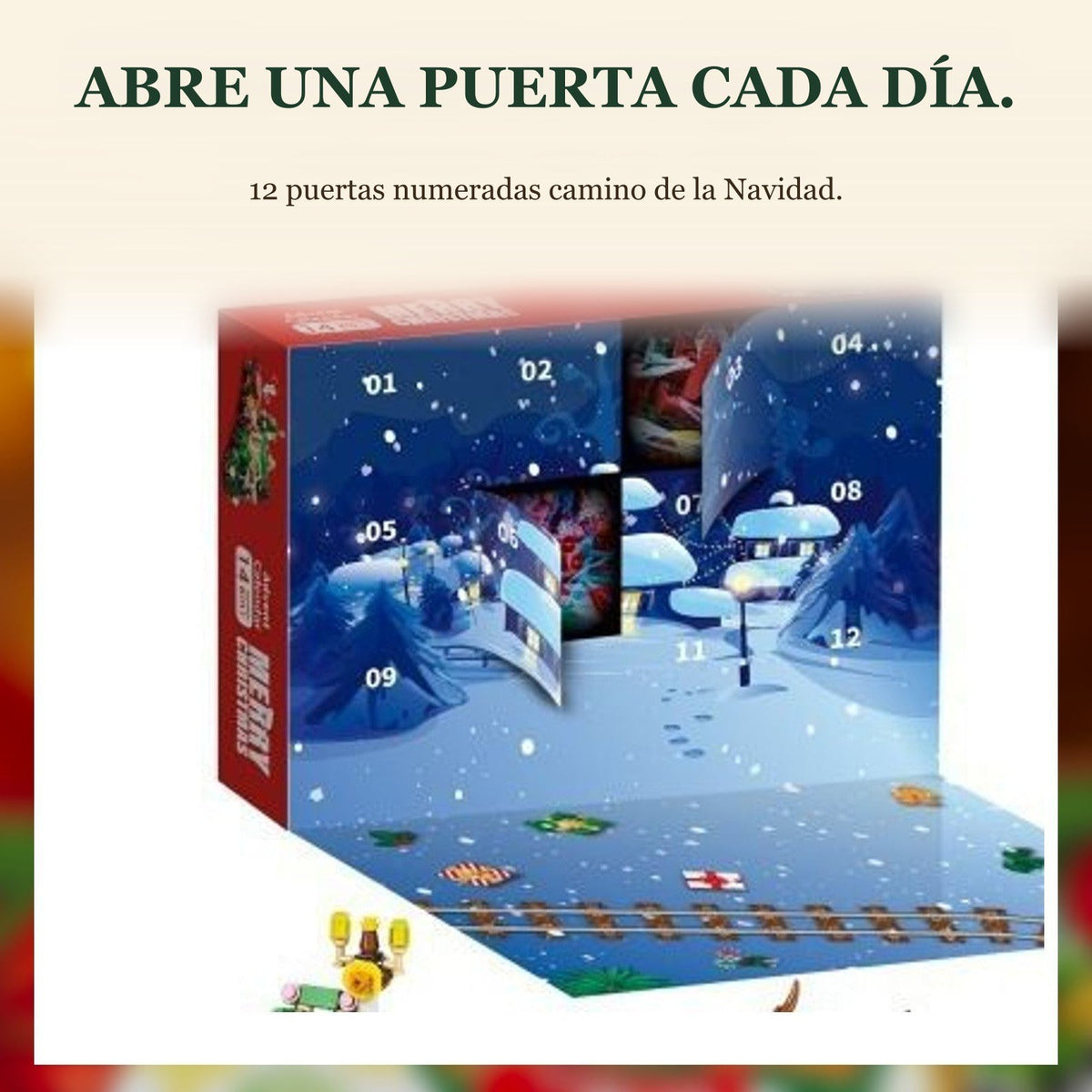 Calendario de Adviento Navideño de 12 Días, 14 Construcciones 6 en 1, 8 Estilos