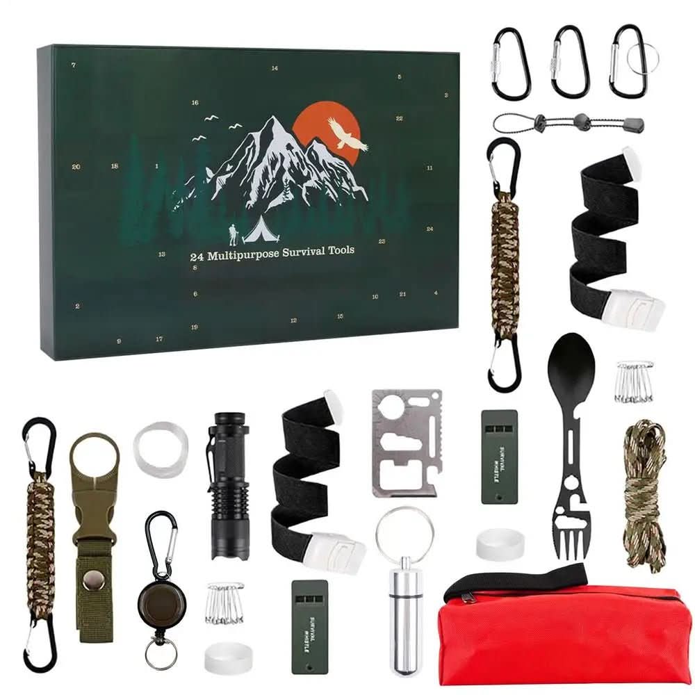 Calendario de adviento para hombre: 24 herramientas de exterior para aventuras