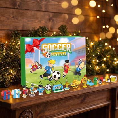 Calendario de Adviento Soccer Festival, 600 Piezas de Bloques para Colgar en el Árbol