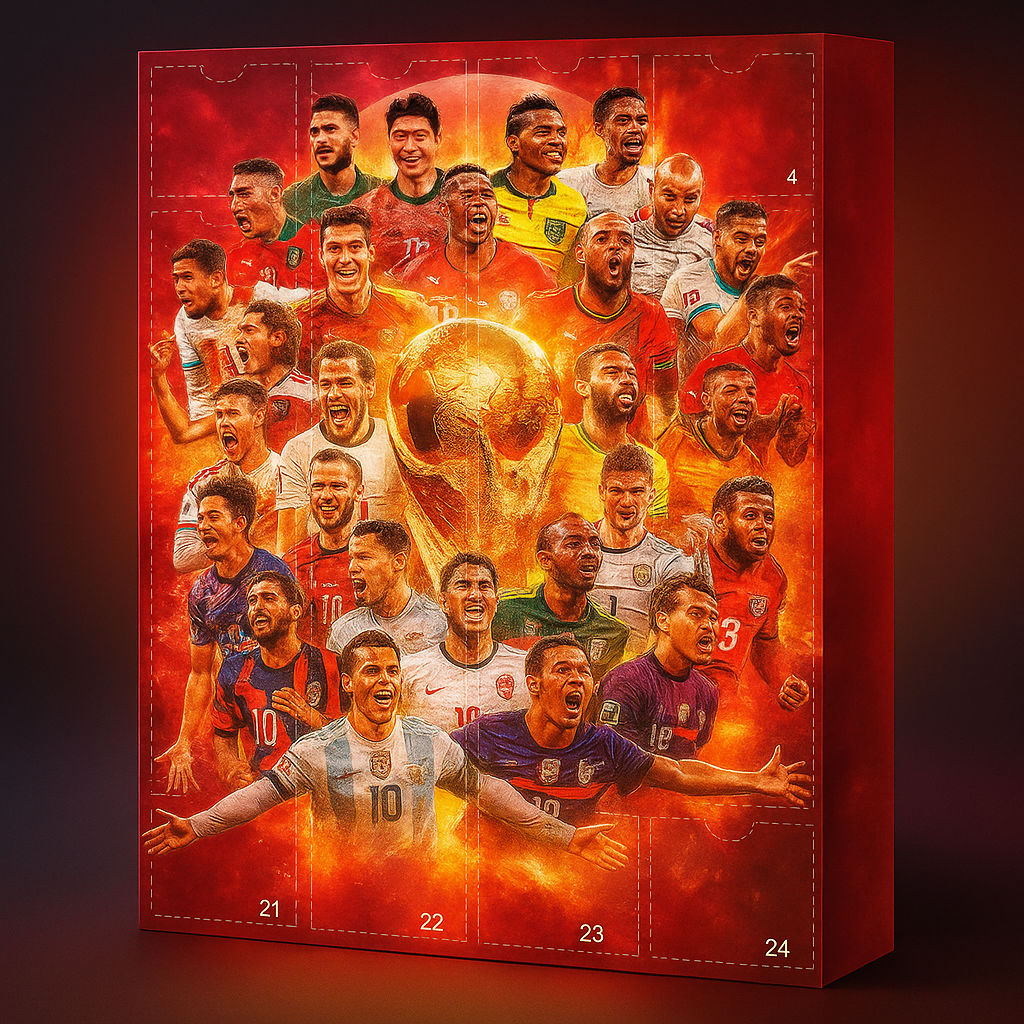 Calendario de Adviento temático de fútbol - Set de regalo con minifiguras de juguete