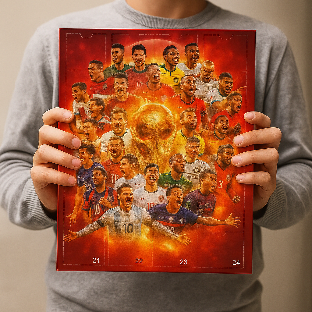 Calendario de Adviento temático de fútbol - Set de regalo con minifiguras de juguete