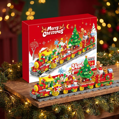 Calendario de Adviento Tren de Navidad 24 en 1, 872 Piezas de Bloques