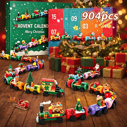 Calendario de Adviento Tren de Navidad de Bloques, 904 Piezas