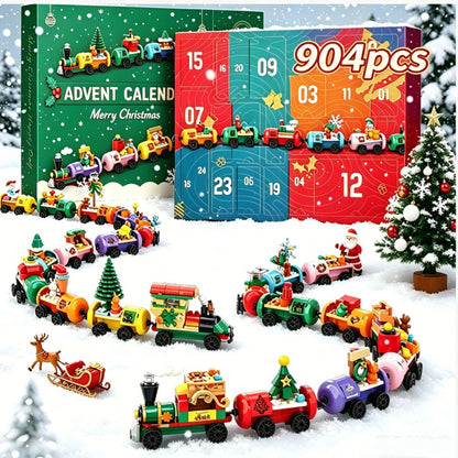Calendario de Adviento Tren de Navidad de Bloques, 904 Piezas