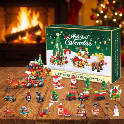 Calendario de Adviento Trineo de Papá Noel en Minibloques, Pueblo Navideño