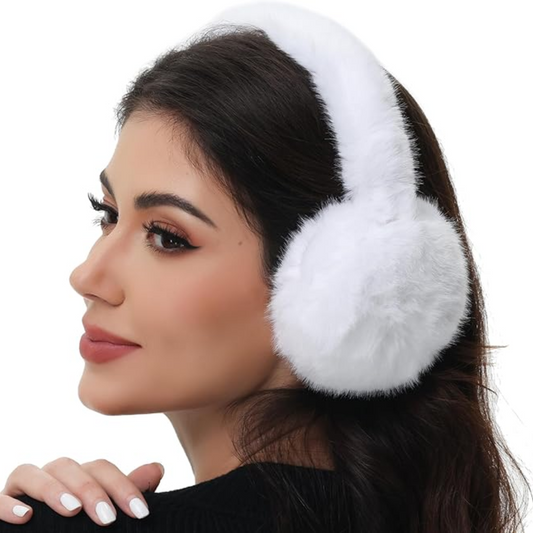 Calentadores de Oídos de Piel Sintética Plegables y Esponjosos para Invierno - FauxSnugs
