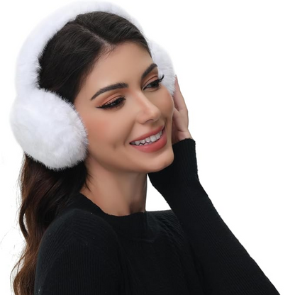 Calentadores de Oídos de Piel Sintética Plegables y Esponjosos para Invierno - FauxSnugs