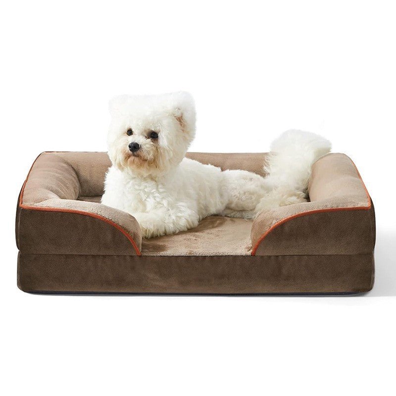 Cama ortopédica para perros para alivio articular con funda de terciopelo desenfundable
