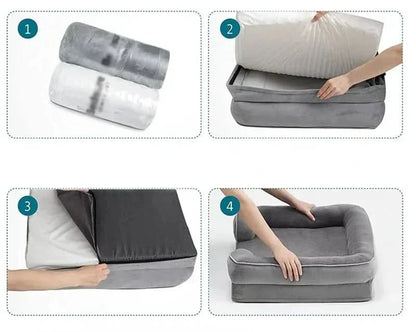 Cama ortopédica para perros para alivio articular con funda de terciopelo desenfundable