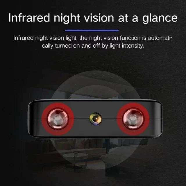 Cámara micro HD WiFi compacta con audio y visión nocturna