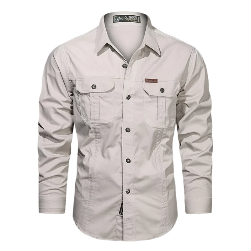 Camisa abotonada de manga larga para hombre