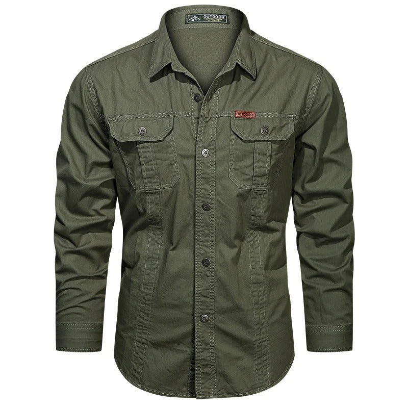 Camisa abotonada de manga larga para hombre