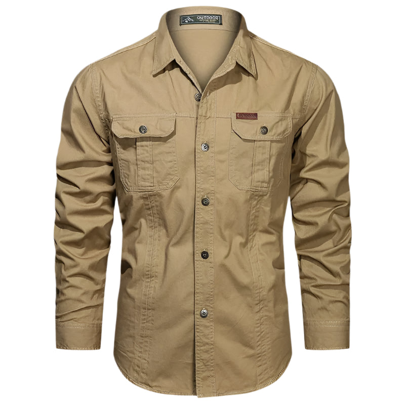 Camisa abotonada de manga larga para hombre