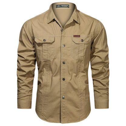 Camisa abotonada de manga larga para hombre