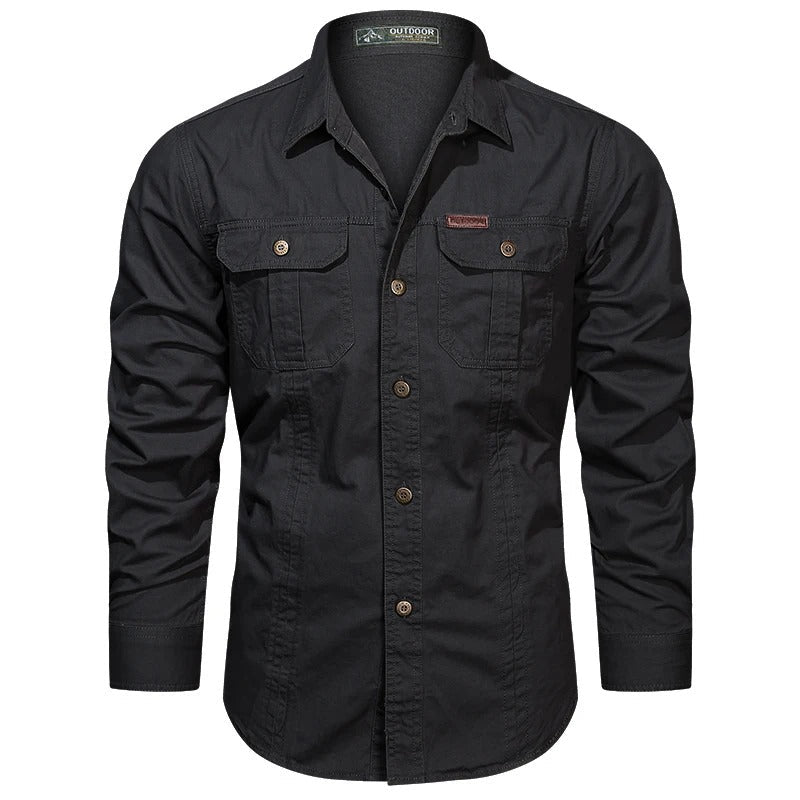Camisa abotonada de manga larga para hombre