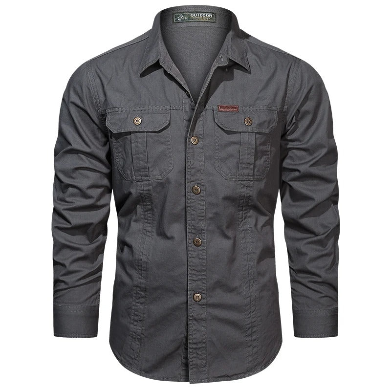 Camisa abotonada de manga larga para hombre