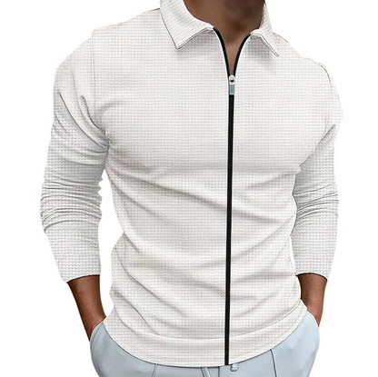 Camisa casual con cremallera para hombre