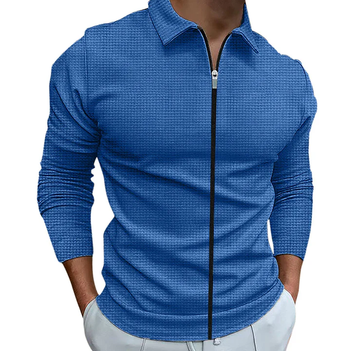 Camisa casual con cremallera para hombre