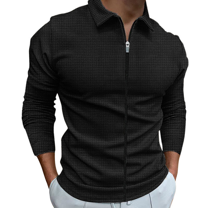 Camisa casual con cremallera para hombre