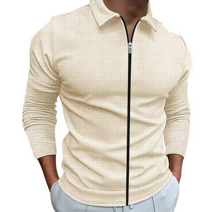 Camisa casual con cremallera para hombre
