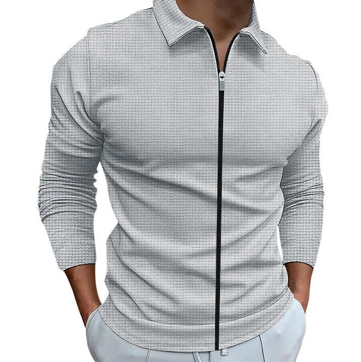 Camisa casual con cremallera para hombre