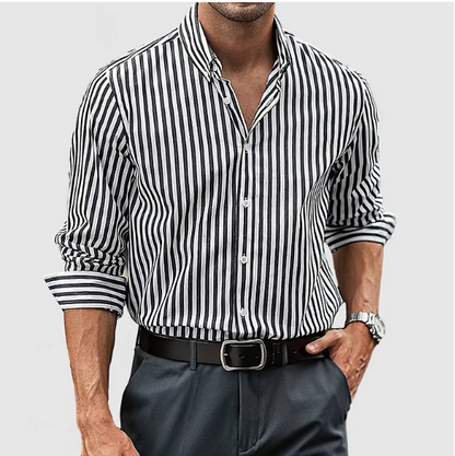 Camisa de rayas de algodón - Edición de otoño