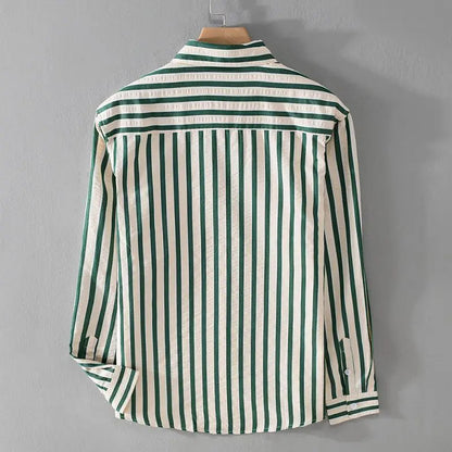 Camisa de rayas de manga larga para hombre