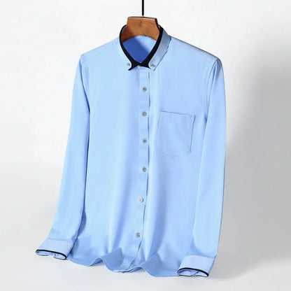 Camisa elegante de manga larga para hombre con comodidad y estilo