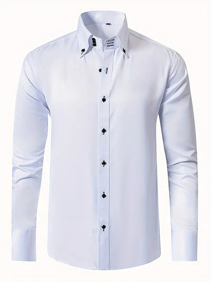 Camisa slim fit con cuello abotonado para hombre
