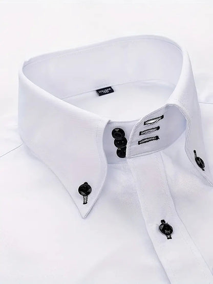Camisa slim fit con cuello abotonado para hombre