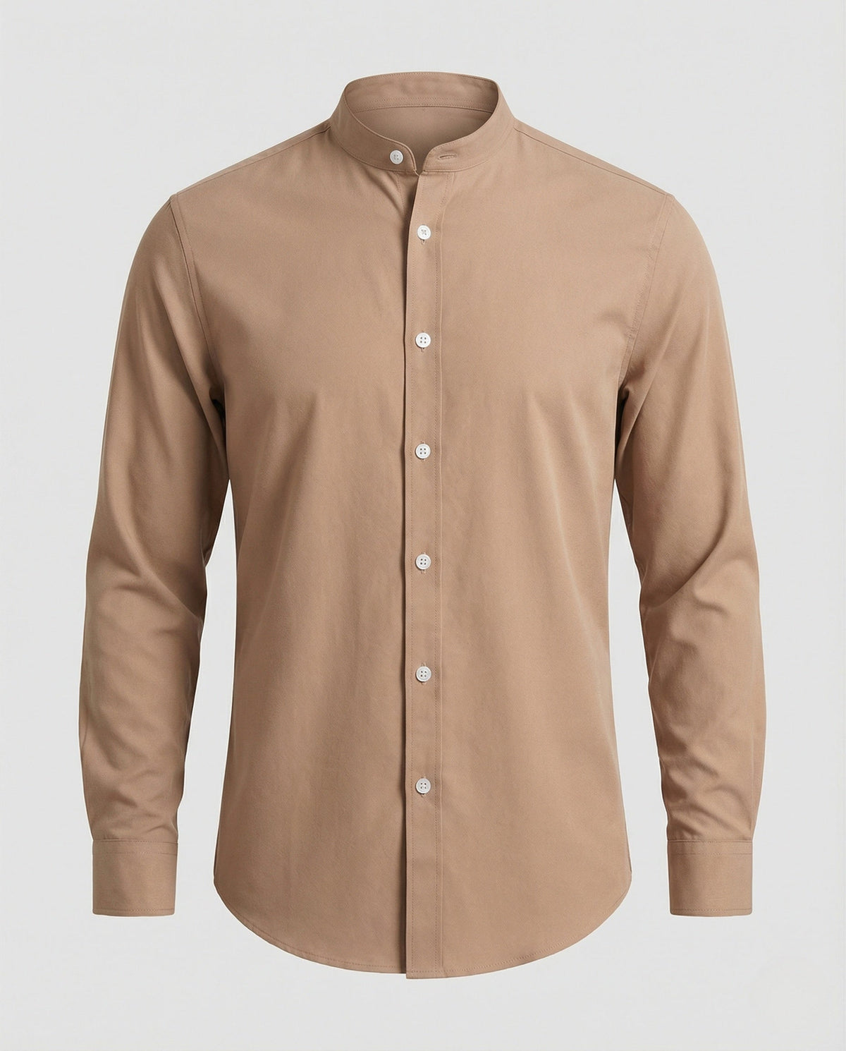 Camisa slim fit con cuello mao para hombre