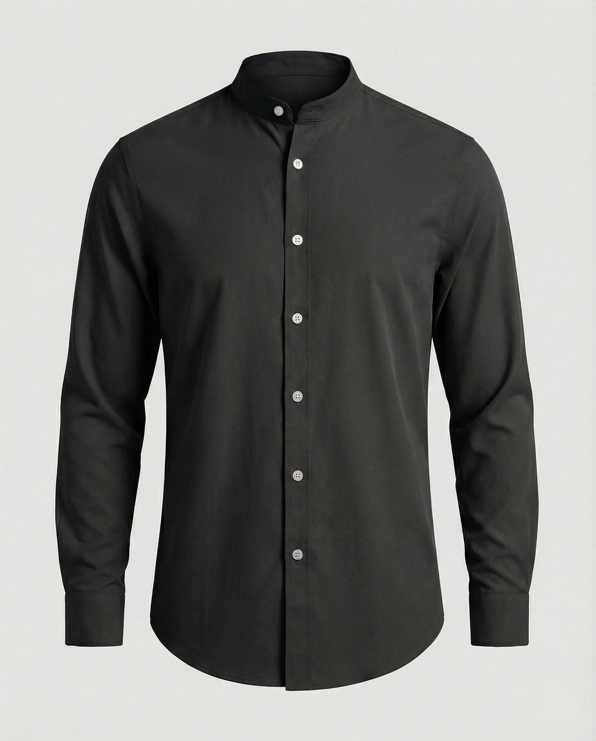 Camisa slim fit con cuello mao para hombre
