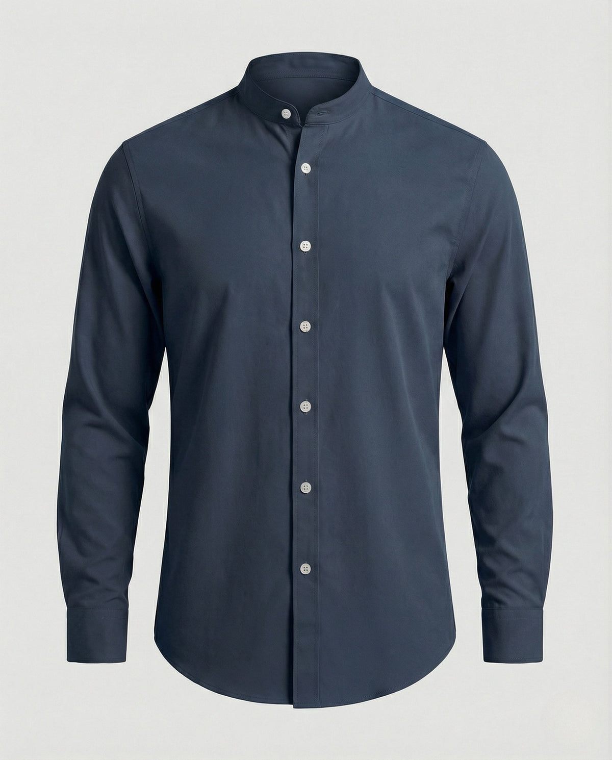 Camisa slim fit con cuello mao para hombre