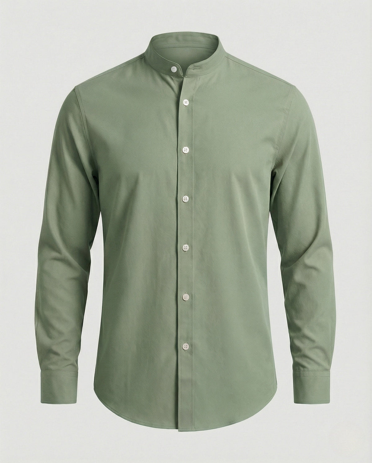 Camisa slim fit con cuello mao para hombre