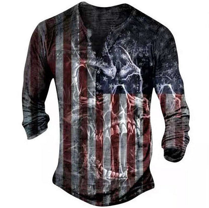 Camiseta de Manga Larga Retro con Calavera