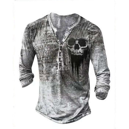 Camiseta de Manga Larga Retro con Calavera