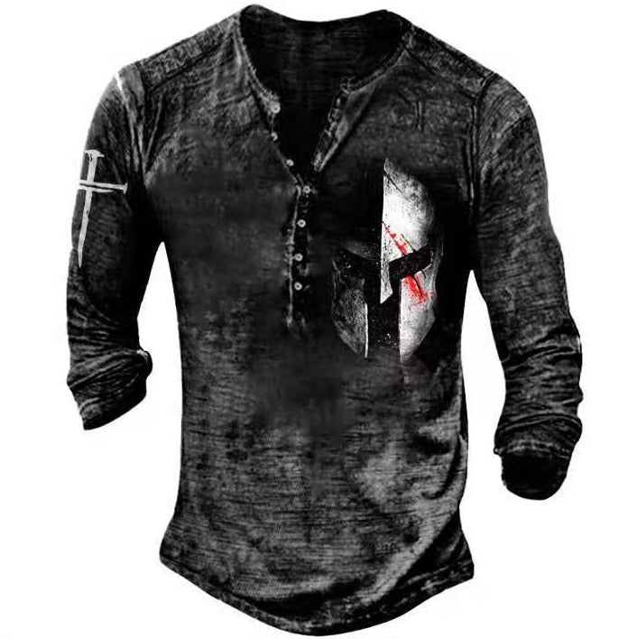 Camiseta de Manga Larga Retro con Calavera