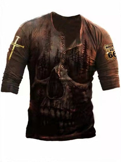 Camiseta de Manga Larga Retro con Calavera