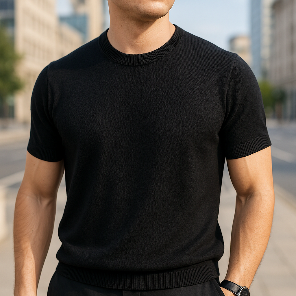 Camiseta de Punto para Hombre: Estilo Elegante Casual y Comodidad Durante Todo el Día
