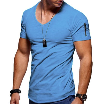 Camisetas de Musculación de Cuello en V para Hombre