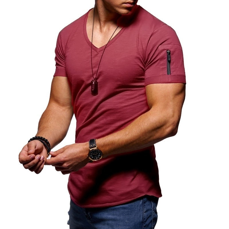 Camisetas de Musculación de Cuello en V para Hombre