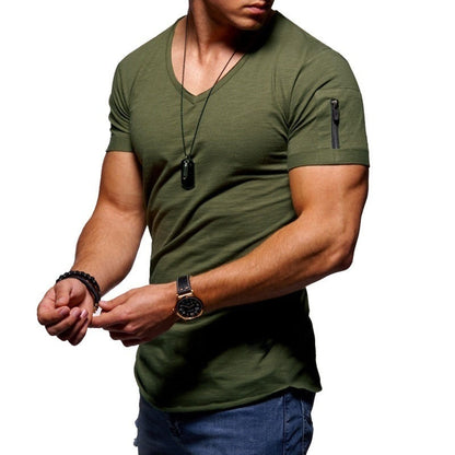 Camisetas de Musculación de Cuello en V para Hombre