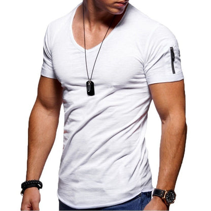 Camisetas de Musculación de Cuello en V para Hombre