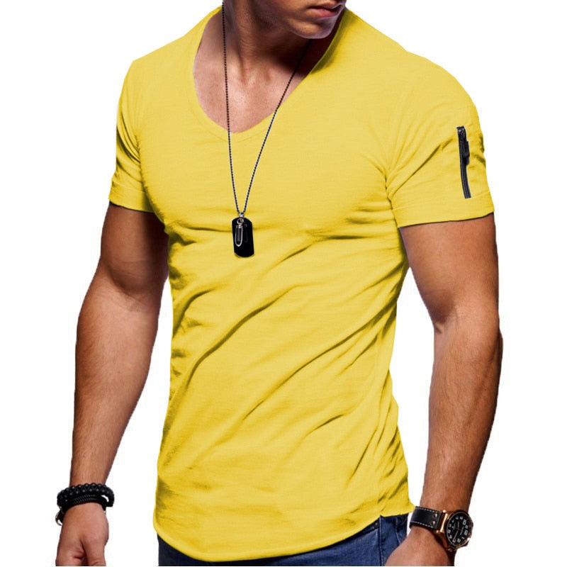 Camisetas de Musculación de Cuello en V para Hombre