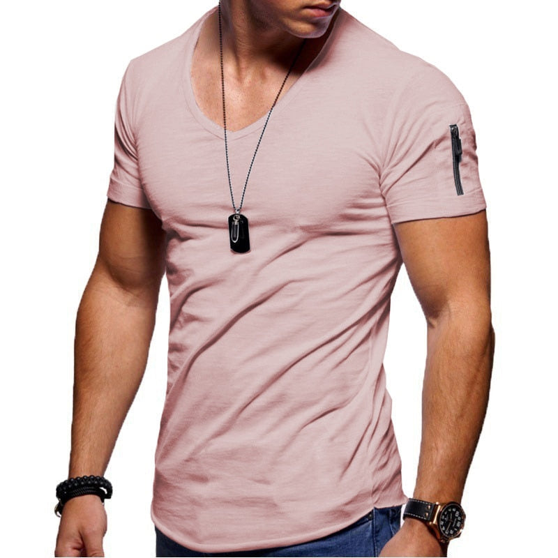 Camisetas de Musculación de Cuello en V para Hombre