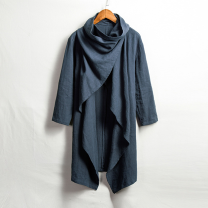 Capa de lino con capucha unisex