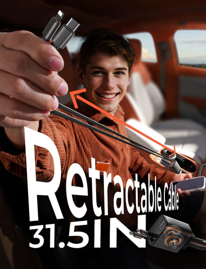 Cargador de Coche Retráctil 69W USB C