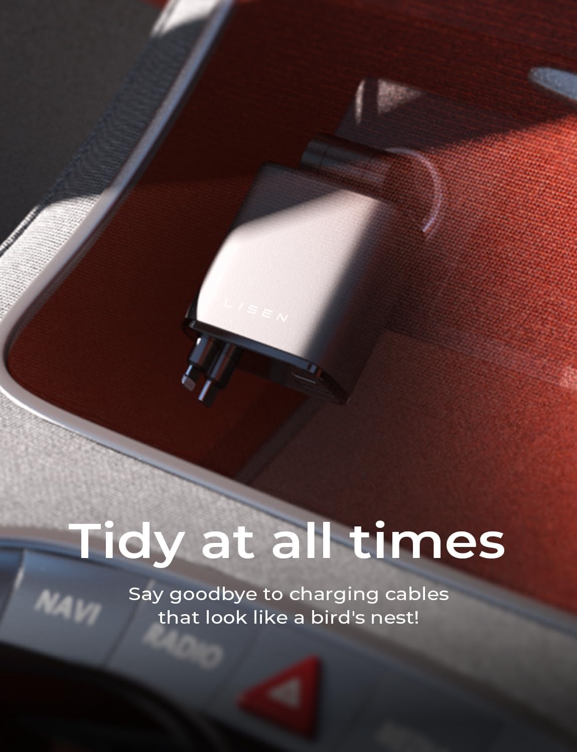 Cargador de Coche Retráctil 69W USB C