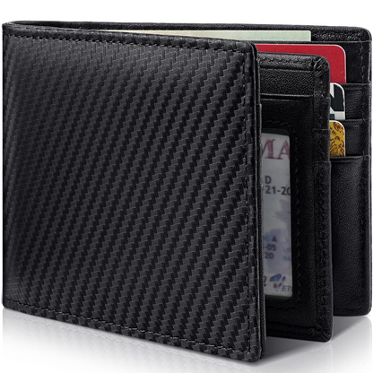 Cartera Bifold de Cuero Genuino para Hombre con Bloqueo RFID - StitchCraft